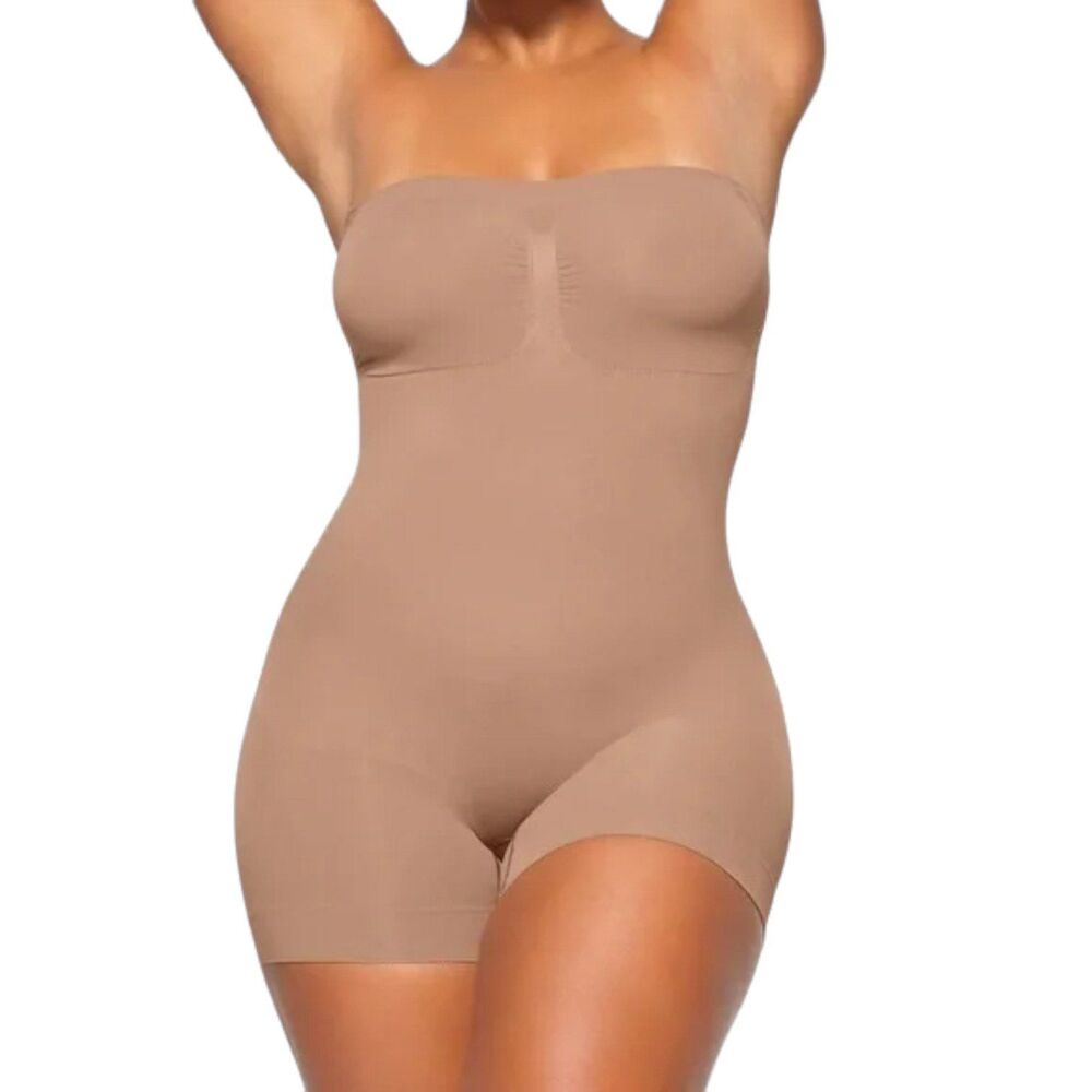 SKIMS Seamless Sculpt Strapless Shortie Bodysuit Large Sienna